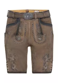 Брюки кожаные, вышивка, сумка на ногу, мужские STOCKERPOINT, цвет Nuss Nuss