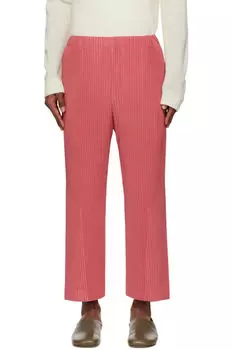 Брюки красного цвета месяца в апреле HOMME PLISS ISSEY MIYAKE