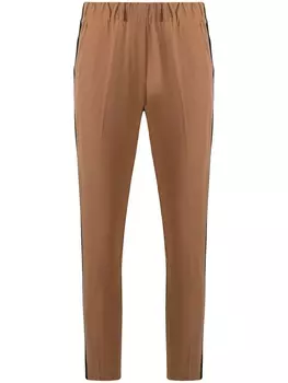 Брюки кроя слим с лампасами Blanca Vita, коричневый