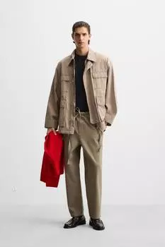 Брюки крота ZARA, кэмел