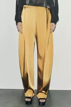 Брюки-кротки ZARA, золотой