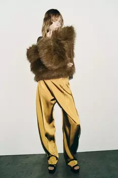 Брюки-кротки ZARA, золотой