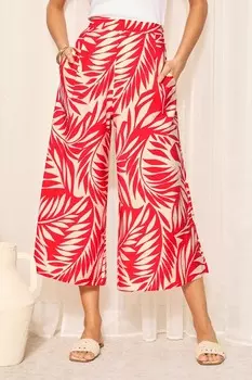 Брюки-Кюлоты из тканого принта Friends Like These, красный