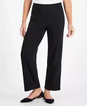 Брюки-кюлоты на резинке Petites Knit Wide-Leg Pull-On Pants, размеры Petite и Petite Short JM Collection, черный