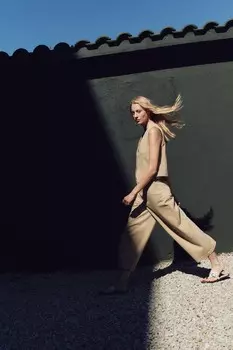 Брюки-кюлоты с высокой талией ZARA, средний кэмел