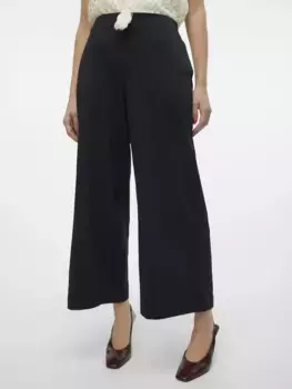 Брюки-кюлоты Vero Moda "VMNADIA HW WIDE ANKLE PANT JRS GA", черный