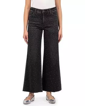 Брюки KUT from the Kloth Meg High-Rise Fab Ab Wide Leg Raw Hem In Illuminated, цвет Illuminated