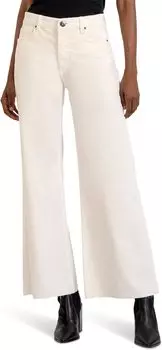 Брюки KUT from the Kloth Meg High Rise Fab Ab Wide Leg Raw Hem-Long Inseam, цвет Pearl