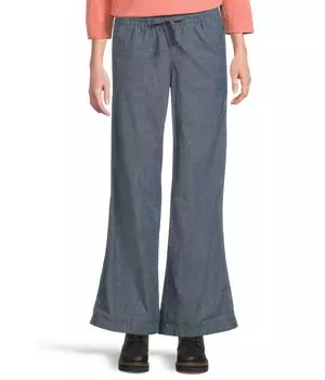 Брюки L.L.Bean Lakewashed Pull-On Wide Leg Pants, цвет Dark Chambray