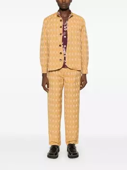 Брюки Labrum London с жаккардовым узором и монограммой, серый