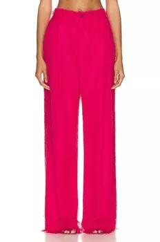 Брюки Lapointe Lightweight Fringe Relaxed Pleated, цвет Cerise