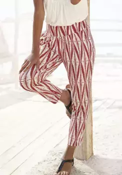 Брюки LASCANA 7/8, с широкими манжетами, легкие летние брюки с карманами, пляжные брюки, кремовый