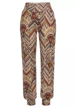 Брюки LASCANA Jerseyhose, цвет braun-bedruckt