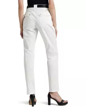 Брюки LAUREN Ralph Lauren Belted Sateen Cargo Pants, белый