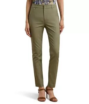 Брюки Lauren Ralph Lauren Double-Faced Stretch Cotton Pants, цвет Sage Green