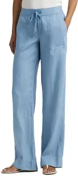 Брюки LAUREN Ralph Lauren Linen Wide-Leg Pants, цвет Pale Azure