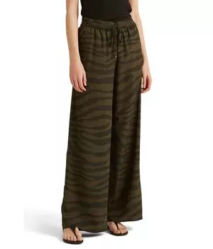 Брюки LAUREN Ralph Lauren, Petite Zebra-Print Crepe Wide-Leg Pants