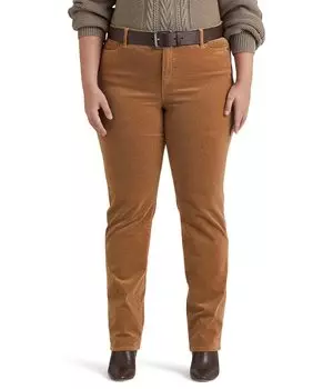 Брюки LAUREN Ralph Lauren, Plus-Size Corduroy Mid-Rise Straight Pant