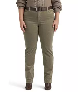 Брюки LAUREN Ralph Lauren, Plus-Size Corduroy Mid-Rise Straight Pant