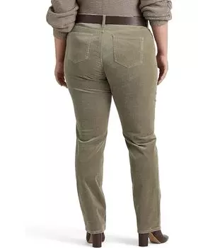 Брюки LAUREN Ralph Lauren Plus-Size Corduroy Mid-Rise Straight Pant, цвет Muted Moss
