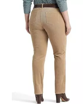 Брюки LAUREN Ralph Lauren Plus-Size Corduroy Mid-Rise Straight Pant, цвет Light Truffle