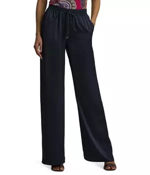 Брюки Lauren Ralph Lauren Satin Charmeuse Wide-Leg Pants, цвет Lauren Navy