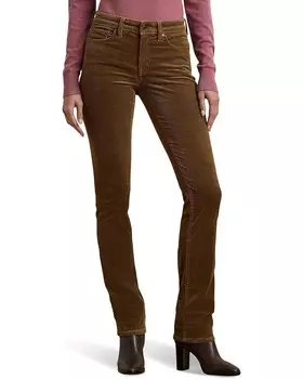 Брюки Lauren Ralph Lauren Stretch Corduroy Mid-Rise Straight Pant, цвет Honey Tan