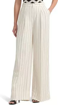 Брюки LAUREN Ralph Lauren Striped Linen-Blend Wide-Leg Pants, цвет Mascarpone Cream/Black