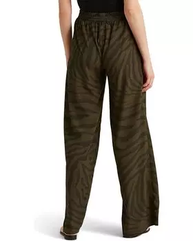 Брюки LAUREN Ralph Lauren Zebra-Print Crepe Wide-Leg Pants, цвет Olive Multi