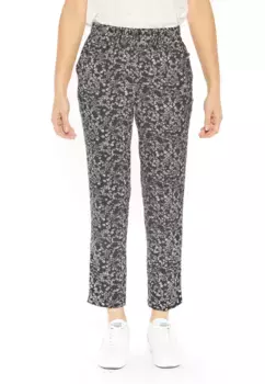 Брюки Le Temps Des Cerises 7/8 "AAREN" с цветочным принтом по всей поверхности, черно-белый