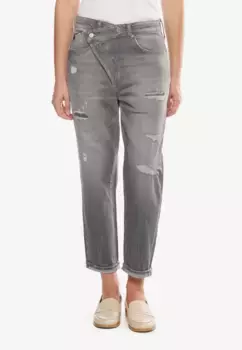 Брюки Le Temps Des Cerises длиной 7/8 "JEAN FEMME COSY", с асимметричной застежкой, серый