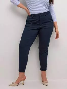 Брюки leana chino 7/8 KAFFE Curve, темно-синий