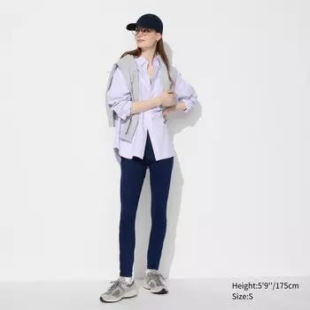 Брюки-леггинсы из ультраэластичного денима (длинные) UNIQLO, синий