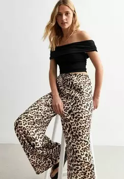 Брюки LEOPARD WIDE LEG New Look, коричневый