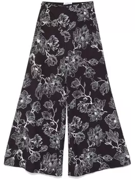 Брюки Les Filles d'Eva с цветочным принтом, черный