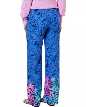 Брюки Lilly Pulitzer Bal Harbour Palazzo, цвет Aegean Navy Calypso Coast Engineered Pant