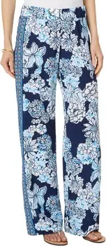 Брюки Lilly Pulitzer Bal Harbour Palazzo, цвет Low Tide Navy Bouquet All Day Engineered Pant