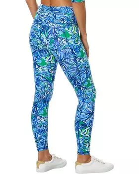 Брюки Lilly Pulitzer Weekender High Rise Leggi, цвет Abaco Blue In Turtle Awe