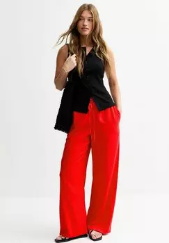 Брюки LINEN BLEND DRAWSTRING WAIST New Look, красный