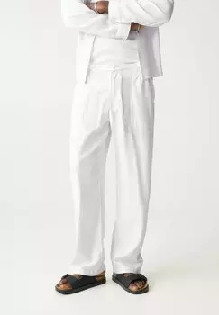 Брюки LINEN BLEND JOGGERS PULL&BEAR, белый