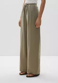 Брюки LINEN STRAIGHT-LEG OYSHO, цвет Mottled Green