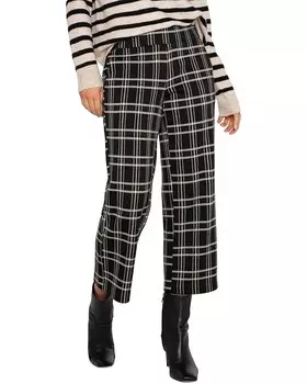 Брюки Liverpool Los Angeles Mabel Pull-On Ankle Straight Mid Rise Windowpane Plaid Knit, цвет Black Oatmeal Windowpane