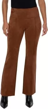 Брюки Liverpool Los Angeles Pearl Pull-On Flare Sueded Scuba Pant with Pin Tucks 31”, цвет Penny Brown