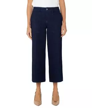 Брюки Liverpool Los Angeles Petite Wide Leg Cargo with Elastic Back Wb, цвет Indigo Rinse