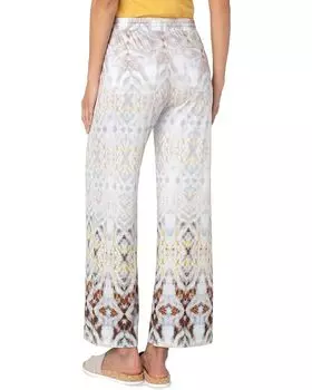 Брюки Liverpool Los Angeles Pull-On Wide Leg w/ Drawcord Waist Band, цвет Grey Haze Tie-Dye Print