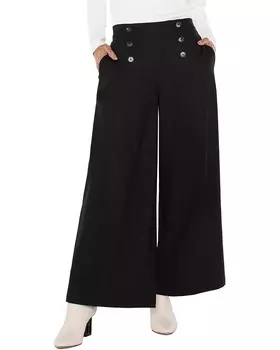 Брюки Liverpool Los Angeles Sailor Wide Leg Mid Rise Textured Stretch Woven, черный