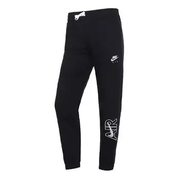 Брюки logo alphabet printing lacing sports pants/trousers/joggers boy black Nike, черный