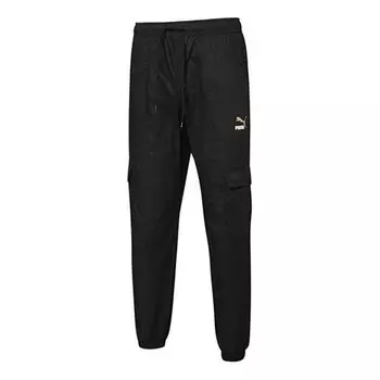 Брюки logo classics cargo pants 'black' Puma, черный