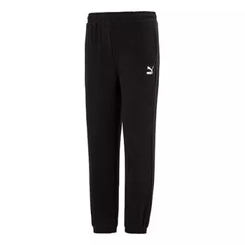 Брюки logo classics pants 'black' Puma, черный