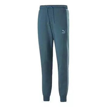 Брюки logo essential track pants 'green' Puma, зеленый